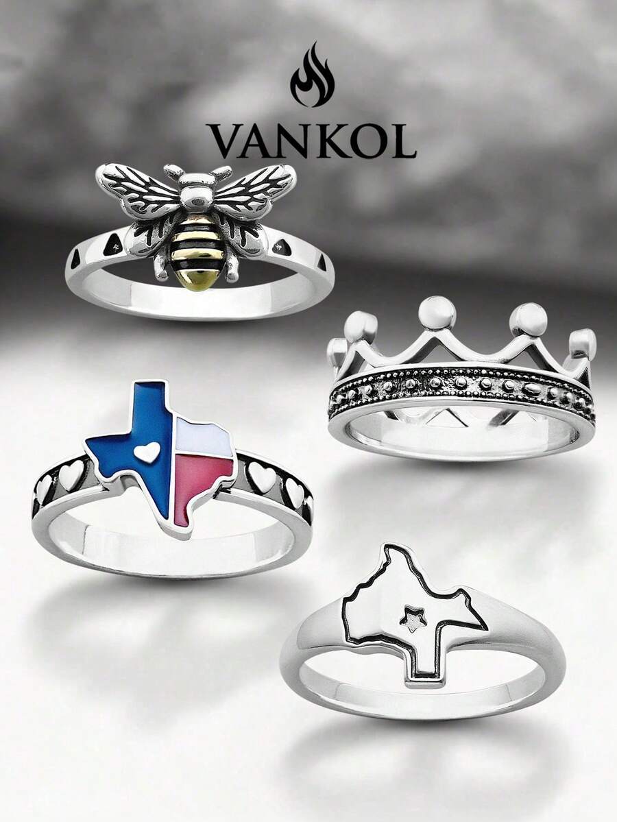1件極簡獨特「Texas Love」戒指,精緻女士珠寶禮物 - 戒指 - 查看 1