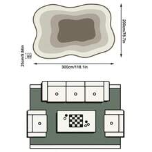 1PC Cream & Deep Coffee Multi-Layer Wavy Pattern Modern Minimalist Artistic Rug, Soft Vintage Style Faux Cashmere Asymmetrical Wavy Shape Concentric Gradient Coffee Ripple With Fine Border Detail, Machine Washable Area Rug, Suitable For Living Room, Bedroom, Balcony, All Season Home Decor - Multicolor - View 12