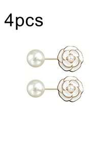 2/4/6pcs Flower Pearl Pants Leg Shortening Buttons, Prevent Pants Leg Dragging. Hidden Button Pants Leg Closure Design, Seamless Fit, Effectively Prevent Pants Leg Dragging. Suitable For Jeans And Casual Pants, Waterproof, Portable, Durable - A - View 14