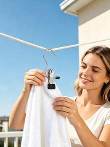 Multifunctional Metal Clips, Heavy Duty Clothes Pegs, Suitable For Closet, Bathroom, Balcony, Space-Saving Home Drying Clips - View 3