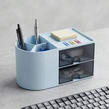 1pc Cosmetic Storage Box, Large Vanity Organizer, Lipstick Brush Skincare Perfume Storage Box - Multicolor - View 4