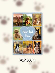 Custom Photo Text Throw Blanket, Personalized Picture Collage Fleece Blanket, Customized Pet Memory Photo Blanket For Sofa Bed Home Decor Gift - Multicolor - View 46