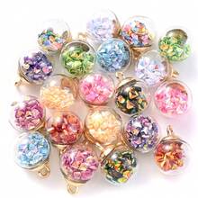 10pcs Clear Crystal Glass Ball Charms With Gold Cap, Shiny AB Color Spacer Pendants For DIY Jewelry Making, Necklaces, Earrings & Crafts - Random Color - View 7