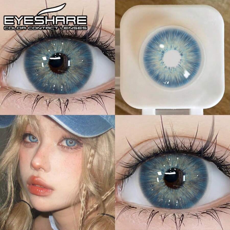 Eyeshare 彩色隱形眼鏡 1 對 藍色 適合日常配戴與約會