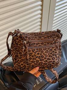 Tas Selempang Minimalis dengan Banyak Kantong, Tas Bahu, Tas Kecil Serbaguna yang Cocok untuk Perjalanan, Belanja, dan Liburan - MultiWarna - View 5