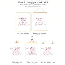 3 Piecesmodern Wall Art Poster Set, Room Decor, Home Decor Set, Abstract Canvas Art Painting, Suitable For Bedroom And Living Room - Butterfly Pattern, "You Are So Loved", Heart Pattern, Pink Bow, Minimalist Style, White Background, - A - View 6