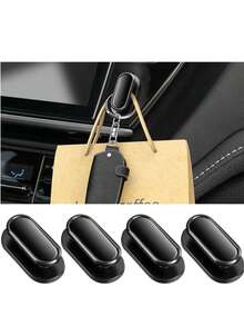 4pcs Car Mini Hooks, Multi-Functional Self-Adhesive Dashboard & Rear Seat Hanging Accessories, Suitable For Keys, Earphones, Charging Cables, Car Interior Storage Hooks, Universal Fit For SUV, RV, Truck - View 1