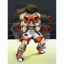 1pc Frameless Movie Poster - "First Strike" Manga Anime Boxer Japanese Art Retro Style Canvas Print Living Room Decor Wall Art, Fan Collection - Multicolor - View 25