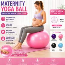 1pc Inflatable Yoga Ball, Thickened Fitness Ball, Suitable For Pilates, Stretching, Balance Training, Home Fitness And Sports - Multicolor - View 3