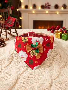 New Pet Collar Christmas Dog Triangle Scarf Cat Bib Bow Bell Decoration - Multicolor - View 5
