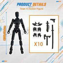 14 Different Colors DIY Multi-Joint Movable Figures With Various Accessories, 3D Robot Models, Creative Assembly Office Desk Decor, Collectible Display Models, Holiday Decorations, Perfect Gifts For Birthday, Easter, Halloween, Christmas (Assembly Required) - Multicolor - View 3