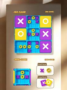 Upgraded Tic Tac Toe Game Set, Children Interactive XO Strategy Educational Toy, Parent-Child Interaction Educational Toy, Perfect For Family Night, Party, Indoor Games, Ideal Birthday Christmas Holiday Gift For Boys And Girls, Portable Competitive Tabletop Toy Set, Board Game, For Holiday Entertainment And Gifting - Multicolor - View 6
