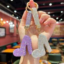 Hasbro New Creative Rhinestone Women's High Heel Shoes Keychain Charm, Exquisite Boutique Girls Bag Pendant Accessory - One Size - View 5