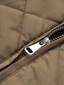 Men's Winter Fashion Casual Commute Quilted Baseball Collar Padded Coat, Suitable For Holiday Vacation, Boyfriend Husband Gift - Brown - View 6
