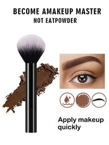 7/12Pcs Black Cosmetic Makeup Tool Set,7Pcs Premium Soft Makeup Brushes For Eyeshadow,Foundation,Blush & Contour,3Pcs Makeup Sponges,2Pcs Triangle Powder Puffs,Multi‑Functional Face Makeup Applicator Collection For Daily Use - Black - View 2