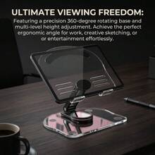New Transparent Acrylic Tablet Stand, Foldable Rotatable Height‑Adjustable Multi‑Function Anti‑Slip Desktop Tablet Holder - 1 Pc - View 1