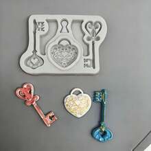 Vintage Keyhole Key Shape Silicone Mold DIY Handmade Fondant Cake Decoration Mold Sugar Art Clay Mold Baking Tool Reusable Home Birthday Party Holiday Supplies - View 4