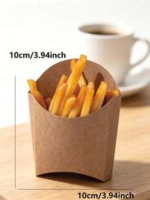 10/20/30 PCS Kotak Kentang Goreng Kertas Kraft Serbaguna, Tahan Minyak, Wadah Camilan Kokoh untuk Piknik, Ulang Tahun, Malam Film, Perlengkapan Pesta - View 4