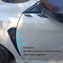 2pcs Universal ABS Plastic Car Side Fender Vent Stickers, Black Exterior Decorative Trim For Cars And Motorcycles, Easy Installation - Multiple Styles - View 5