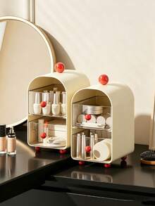 1PC2-Tier Coffee Capsule Storage Box, Cute Arch Shape Desktop Organizer With Pull-Out Drawers, Countertop Holder For Coffee Pods, Tea Bags & Beverage Packets, Multifunctional Kitchen & Coffee Bar Decor Rack For Home Coffee Station Christmas Gift - Multicolor - View 10