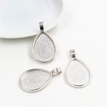 5pcs 18x25mm Inner Size Drop Pendant Cabochons Blank Base Setting Bezel Tray DIY Jewelry Making Accessories Findings - Teardrop - View 5