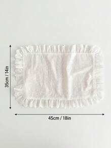 Cirelle 1pc/2pcs/6pcs Floral Embroidered Lace Decor Placemats & Napkins, Minimalist Ins Style Photo Backdrop - White - View 3