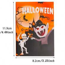 5PCS Halloween Mini Notebooks - Random Styles - DIY Pumpkin, Skull, Witch Shaped Sticky Notes - Halloween Stationery Supplies - A - View 2