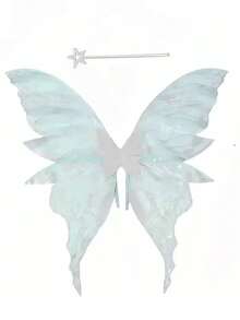 Large Adult Butterfly Wing Set, Including Halloween Costume Props Butterfly Wings And Elf Baton, Halloween Princess Angel Costume Props. - Multicolor - View 7