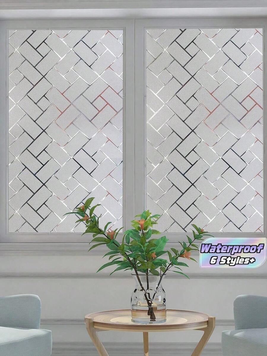 1 Gulungan Film Privasi Jendela, Stiker Jendela Kaca Buram Tempel Statis, Bahan Vinyl, Cocok Untuk Dekorasi Rumah, Kantor, Kamar Mandi, Stiker, Stiker Dinding, Bahan Vinyl, Stiker Dekorasi Rumah, Dekorasi Musim Semi, Segarkan Rumah Anda, Stiker Dekoratif Rama Ti