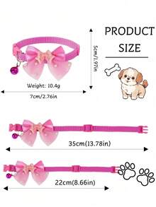 1/3 unidades de lindo collar con cascabel y lazo brillante, adecuado para uso diario en gatos y perros. - Multicolor - Ver 3