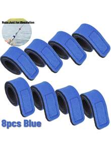 8pcs Elastic Fishing Rod Straps, Designed For Convenient And Quick Fixing And Reusable - 8 Pieces - View 11