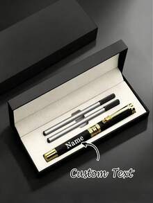 Pulpen Ballpoint Ujung Bulat Sentuhan Mewah Kustom dengan Kotak Pulpen Hitam - Alat Tulis yang Dipersonalisasi, Cocok untuk Nama dan Situs Web Perusahaan, Hadiah Sempurna untuk Pria, Ulang Tahun Pernikahan, Ulang Tahun, Musim Wisuda, Multifungsi, Hadiah Natal - MultiWarna - View 11