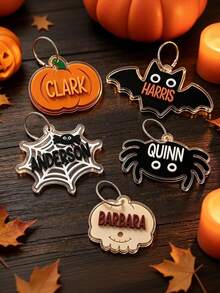 Personalized Halloween Name Tag, Halloween Gift Name Tag, Backpack Name Tag, Back To School Gifts, Custom Name Tags For Kids - Multicolor - View 5