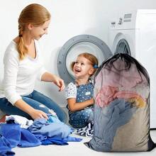 Heavy Duty Mesh Laundry Bag, Large Laundry Drawstring Bag, 60x90cm, 23.62x35.43in, Suitable For College, Dorm, Travel, Home And Apartment - A - View 8