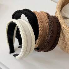 Vintage Fashion Knitted Cable Headband For Women, High Crown, Autumn/Winter, Premium Feel, Wide Band, Fashion Hair Accessory - Multicolor - View 7