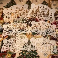 Christmas Holiday Magic! 6pcs DIY Christmas Painting Stencil Set - Create Christmas Party Decorations, Cards And Crafts In Minutes! Suitable For Gift Box Decoration, Canvas, Fabric, Greeting Cards And Home Decor. Reusable Plastic Craft Stencils - Sets - View 2