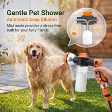 8-In-1 Multifunctional Foam Car Wash Spray Gun, High Pressure Home Nozzle With Soap Dispenser And One-Touch Water Control, Suitable For Car Washing, Pet Bathing And Garden Watering - 1pc Nozzle - View 5