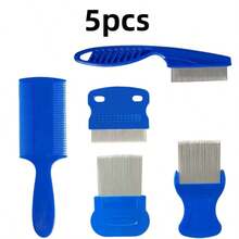 5pcs High Density Lice Comb, Blue/Pink/Green. Clean And Detangle Hair, Remove Lice And Dandruff. Fine Tooth Comb Designed For Hair Prone To Lice And Dandruff. Professional Lice And Gray Hair Comb, Dedicated Lice Comb - Multicolor - View 11
