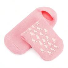 1 Pair High Absorption Gel Moisturizing Foot Socks, Reusable, Pink, Skin-Friendly, At-Home Spa, Hydrating & Nourishing - Baby Pink - View 5