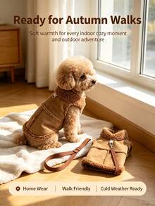 Autumn/Winter Plush Dog & Cat Vest, Universal Pet Vest Jacket, Thickened Warm Clothing For Teddy & Bichon[Leash Not Included] - Multicolor - View 6