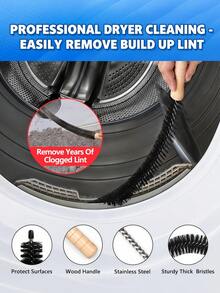 LMMAKE 2PCS Upgraded Dryer Vent Cleaner Kit - Universal Vacuum Hose Attachment & Dryer Lint Brush, Compatible With Most Vacuum Cleaner, Quickly Lint Remover, Blue - One Size Fits All - View 4