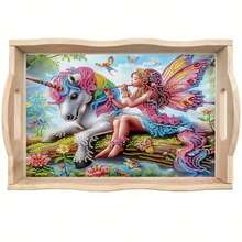 1pc Wooden Frame Tool Wooden Tray Set, Includes Starfish, Shell, Flower, Owl Patterns And Irregular Shapes, Jewelry Tray, Home Desktop Decor Gift Ornament - A - View 4