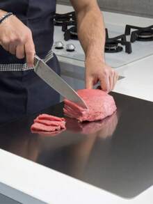 Papan Potong Stainless Steel dengan Pinggiran, Papan Cincang Dapur Logam - MultiWarna - View 8
