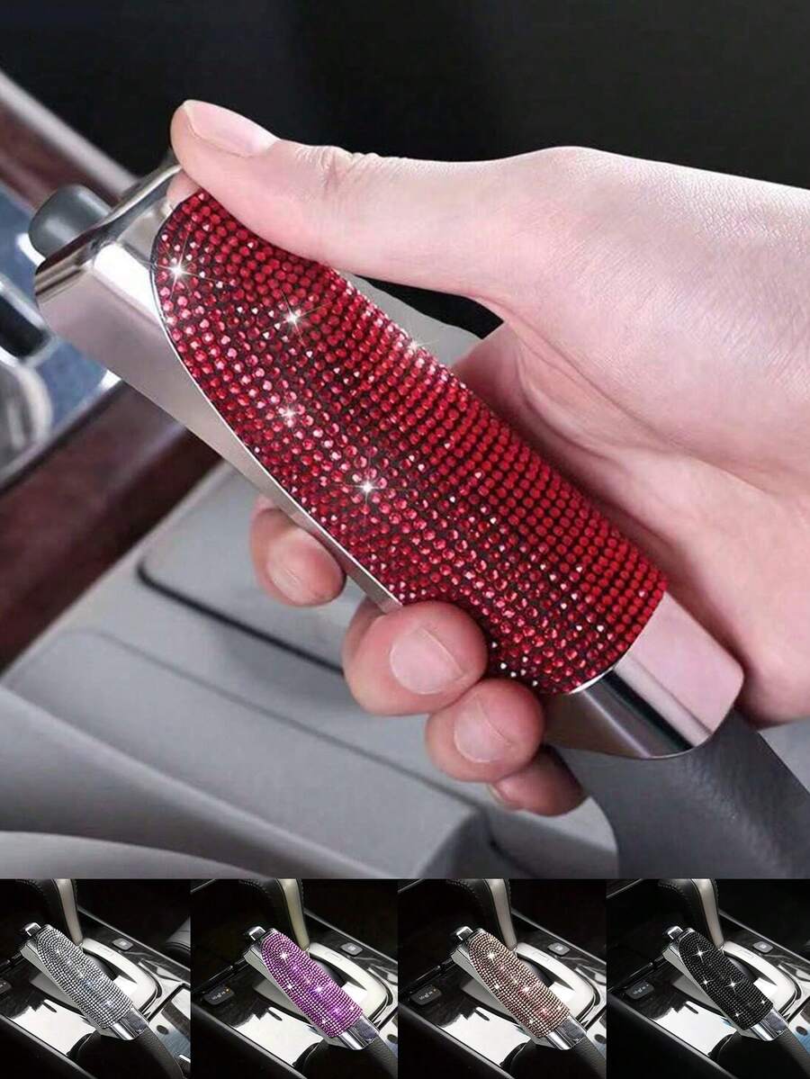 1 buah Penutup Gagang Rem Tangan Rhinestone, Tutup Rem Tangan Mobil, Terbuat dari Plastik ABS Berkualitas Tinggi, Permukaan Halus, Tahan Lama, Cocok untuk Aksesori Interior Sedan dan SUV.