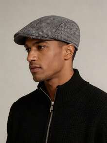 1pc Men's Fashion Newsboy Cap, Flat Cap, Taxi Driver Hat, Casual Retro Forward Cap, Suitable For Outdoor And Daily Wear - A - View 7