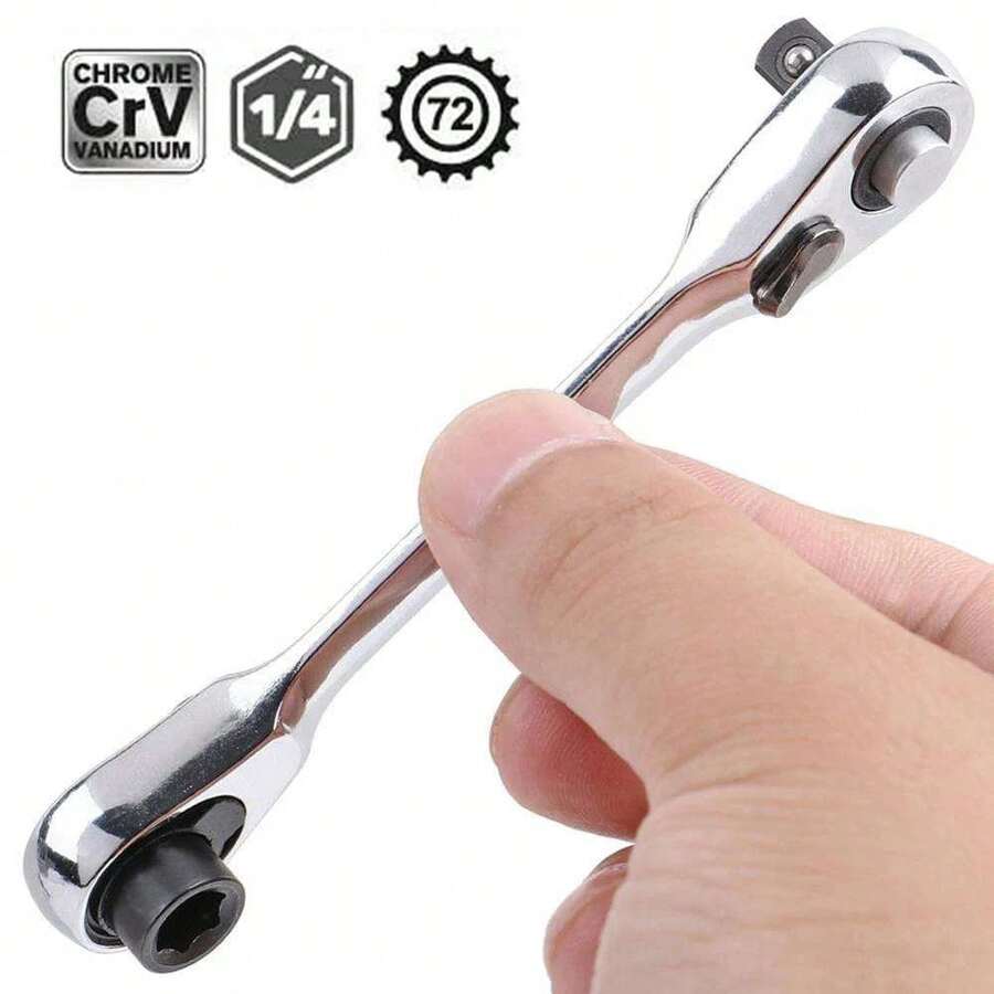 1/4" Mini Ratchet Wrench Double Ended Quick Socket Ratchet Wrench Screwdriver Hex Torque Wrenches Hand Repair Tools