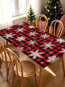 1pc Christmas Element Elastic Band Elastic Edge, Rectangular Design, Anti-Slip Elastic, Waterproof Oil-Proof Scratch-Resistant, Suitable For Dining Table, Folding Table, Kitchen, Party, Picnic, Camping And Home Decor. - Multicolor - View 6