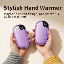 2pcs USB Hand Warmers, 3-Level Heating, LED Display, 8-Hour Warmth, 2000mAh*2 Portable Magnetic Electric Reusable Hand Warmers, Suitable For Men, Women, Raynaud's Syndrome/Hunting/Golf - Multicolor - View 13