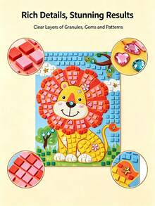 Children's Educational Mosaic Tile Puzzle Sticker DIY Craft Material Kit - Multicolor - View 7