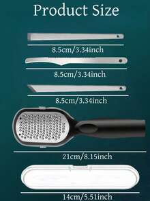4/3/1pc Professional Stainless Steel Foot Exfoliating Tool With Handle And Splash Guard, Suitable For Home And Spa Foot Care, Especially For Dry And Cracked Heels, Unisex, Perfect For Summer, Easy And Efficient Operation, Ergonomic Curved Handle For Comfortable Grip, Stainless Steel Surface With Different Grit Particles, Ideal For Removing Calluses - Multicolor - View 5